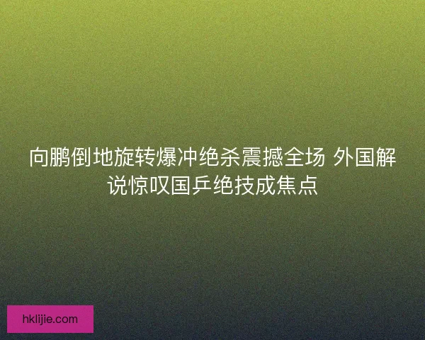 向鹏倒地旋转爆冲绝杀震撼全场 外国解说惊叹国乒绝技成焦点 向鹏倒地旋转爆冲绝杀震撼全场 外国解说惊叹国乒绝技成焦点